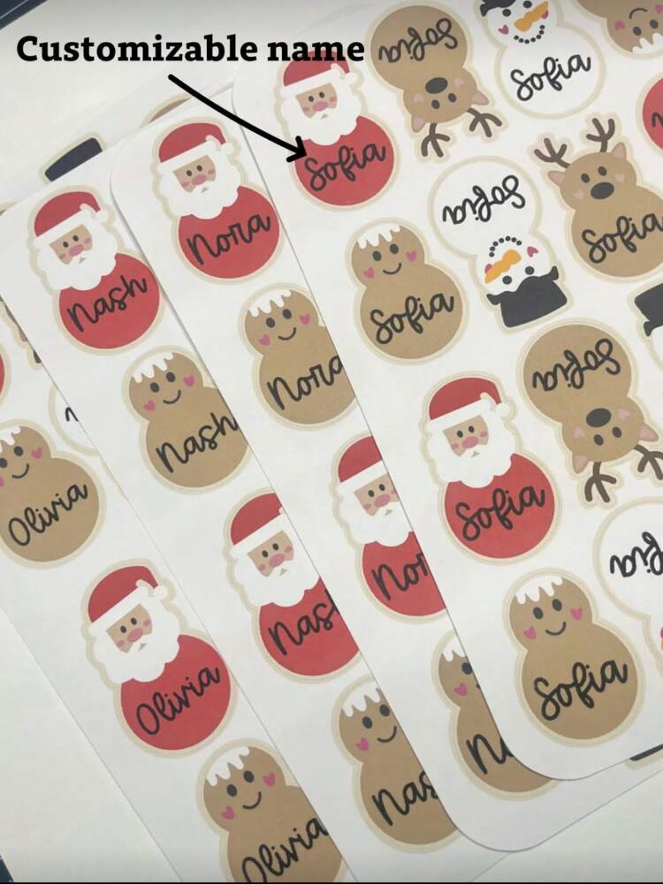 50 Personalised Christmas Sticker Tags