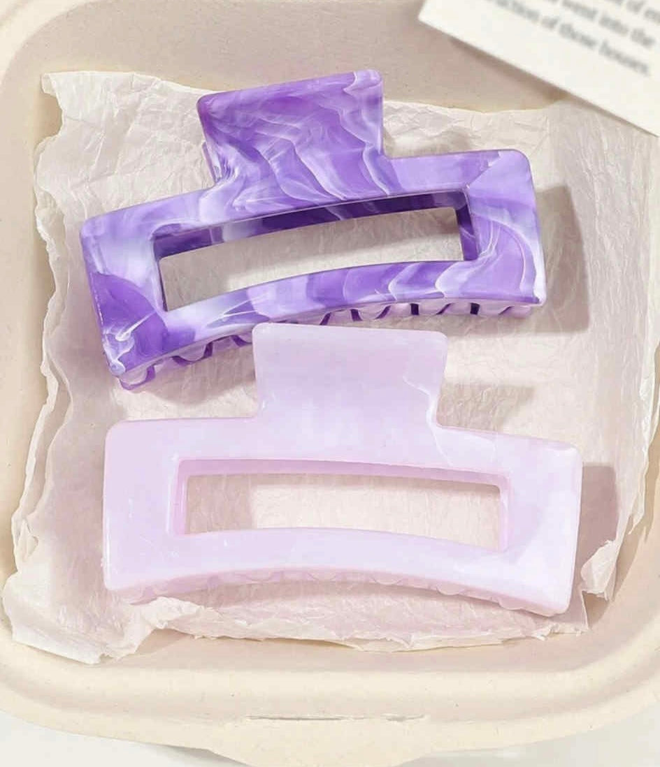 Purple Large Square Claw Clips