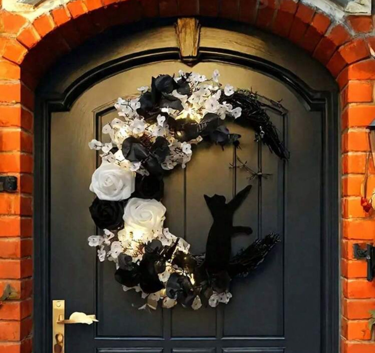 Cat Moon Halloween Wreath