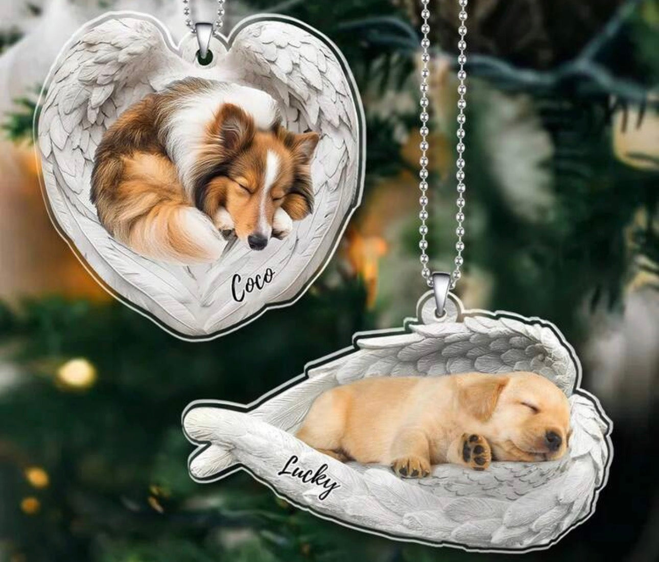 Angel Wing Pet Memorial Bauble
