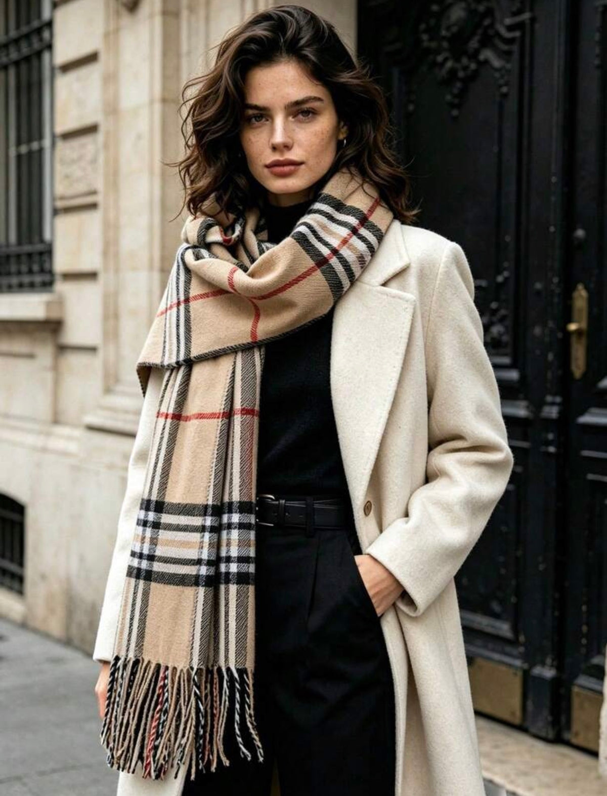 Classic Cashmere Check Scarf
