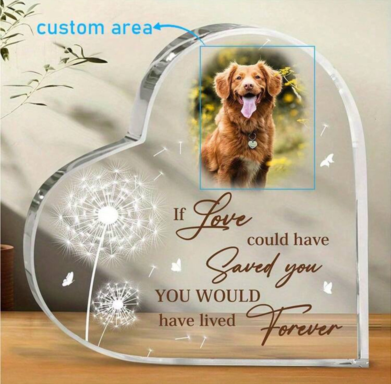 Pet Memorial Acrylic Heart