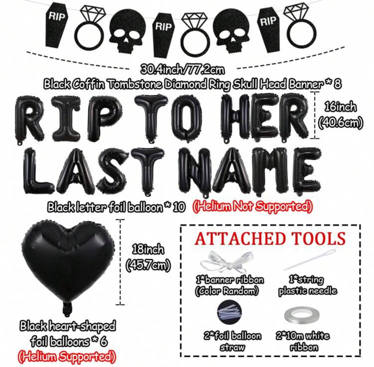 RIP To Her Last Name 23 Piece Balloon Set