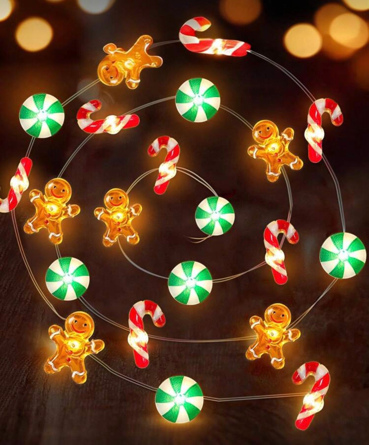 Gingerbread Man 2m String Lights