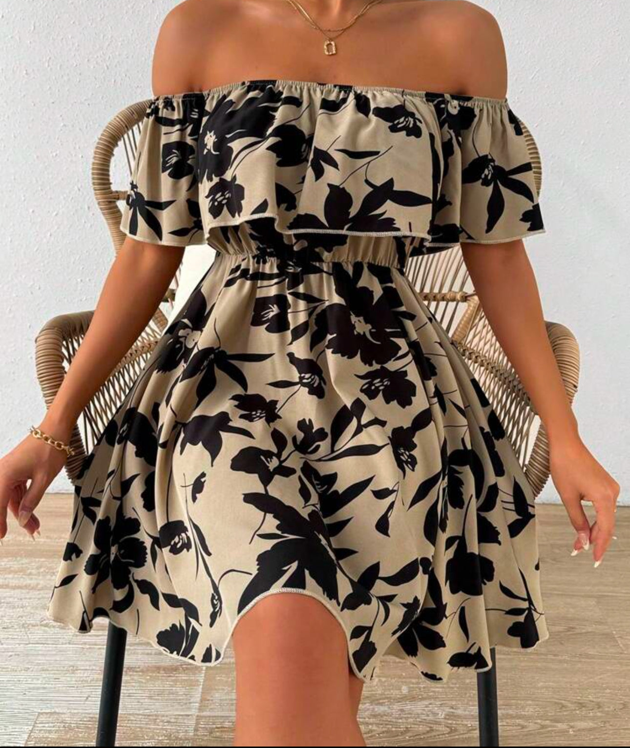 Floral Off The Shoulder Dress