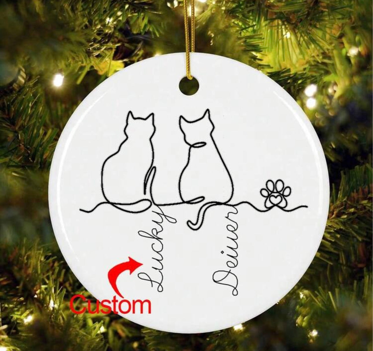 Fur Babies Outline Bauble