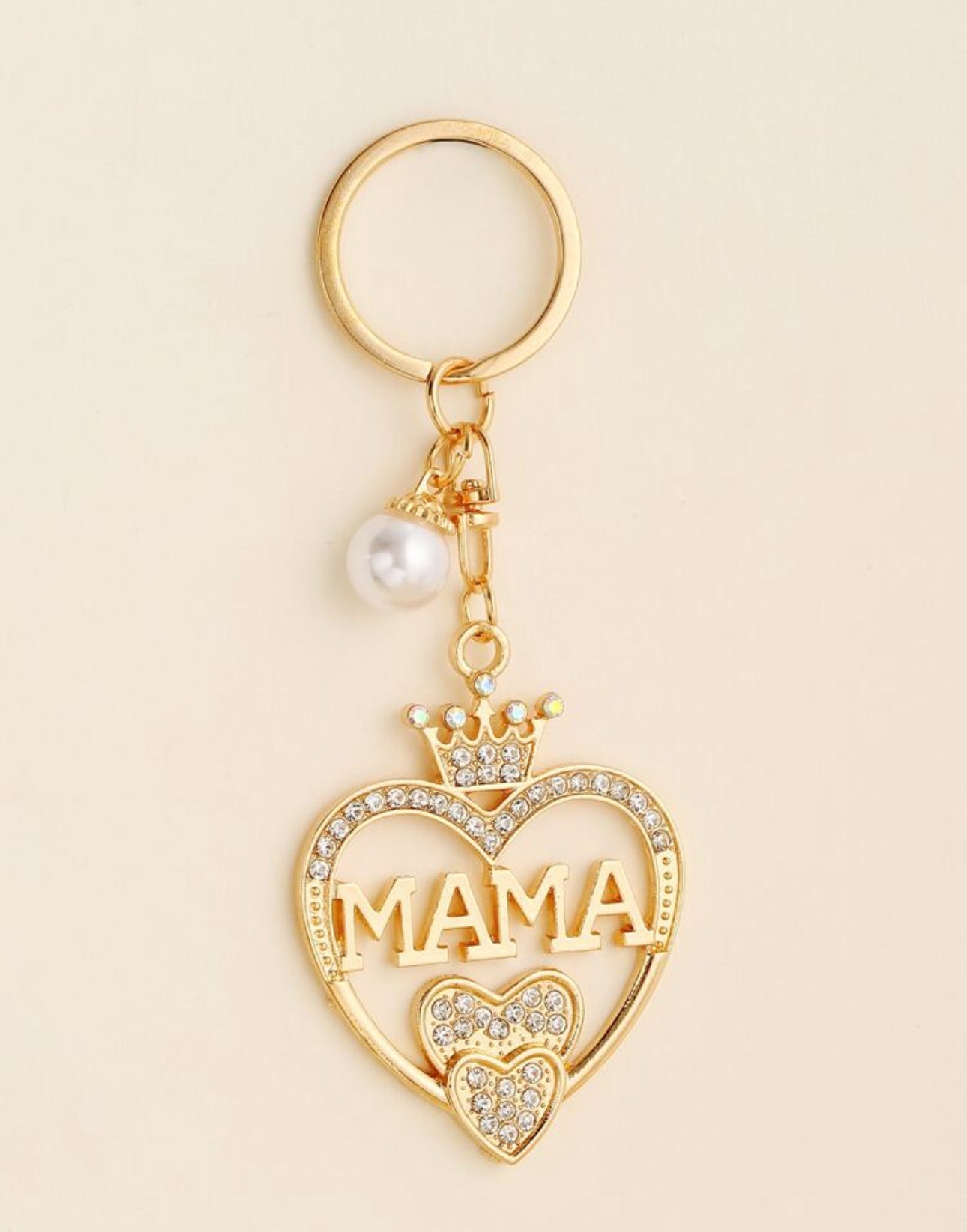 Gold Mama Heart Keyring