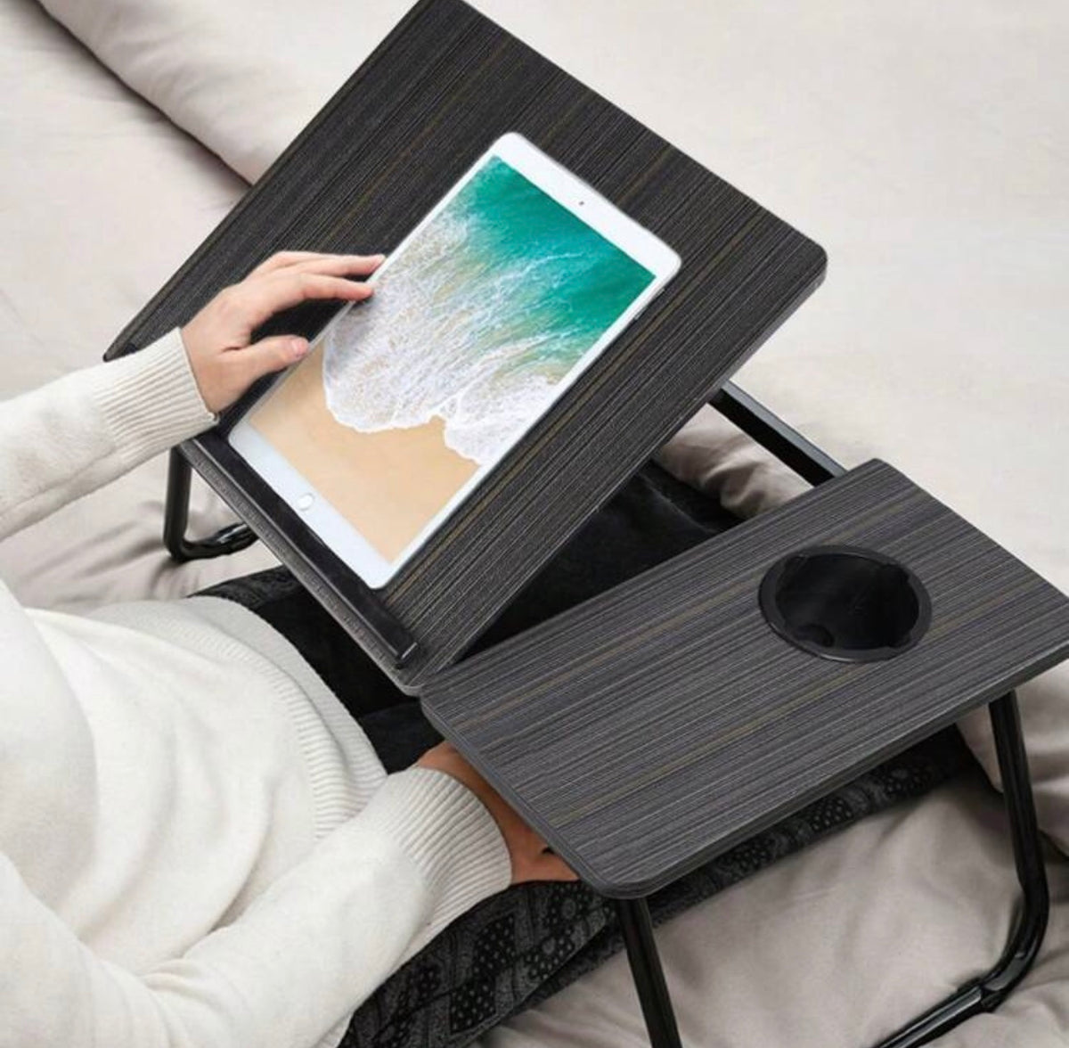 Adjustable Foldable Laptop Bed Tray Desk with Cup Holder