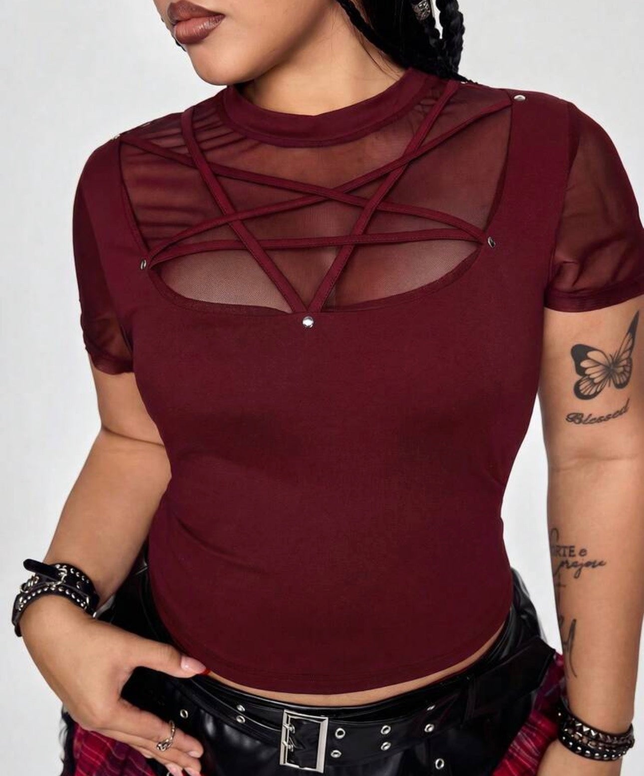 Hexen Pentagram Mesh Panel Tee