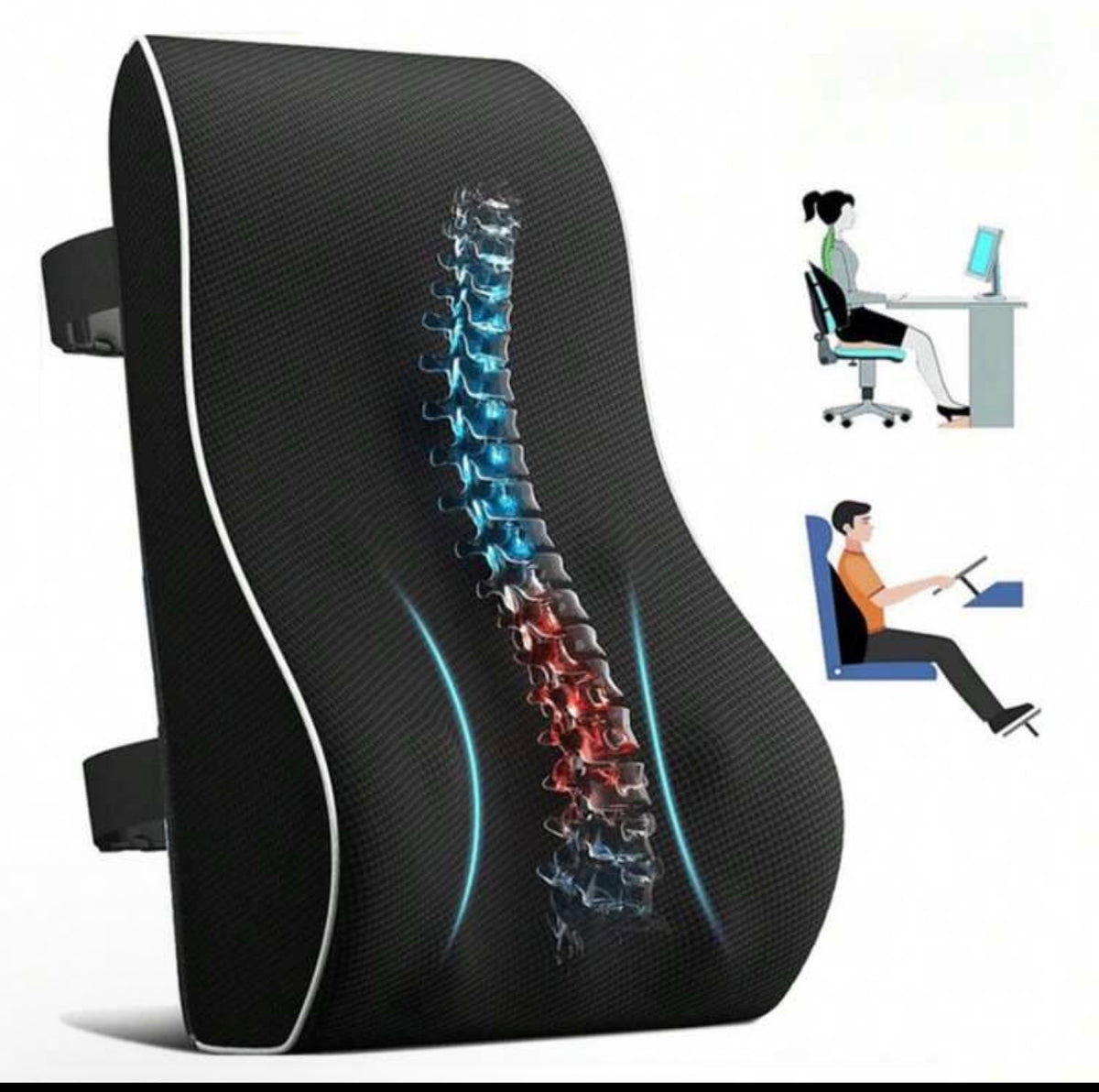 Ergonomic Memory Foam Lumbar Support Pillow