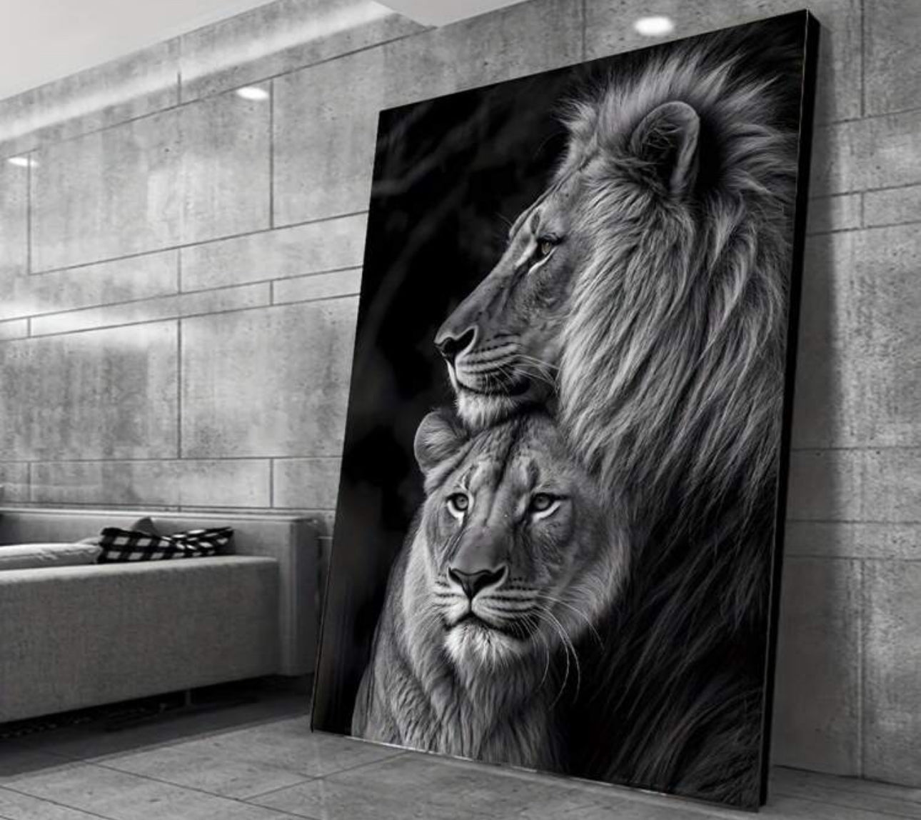 Lion and Lioness Canvas