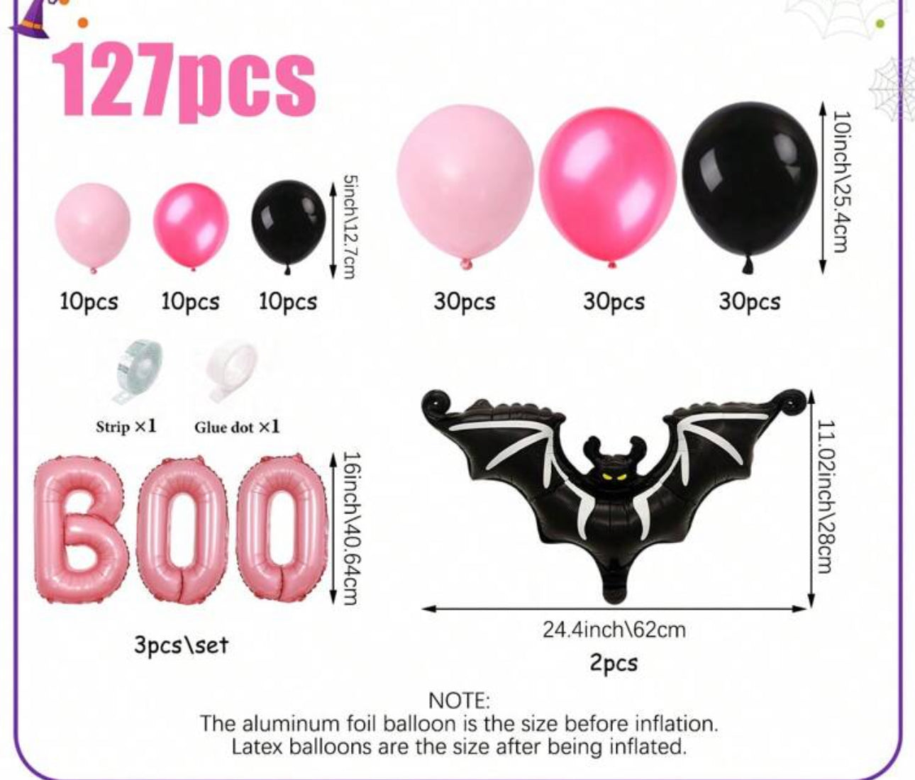 127 Piece Halloween Balloon Arch Kit