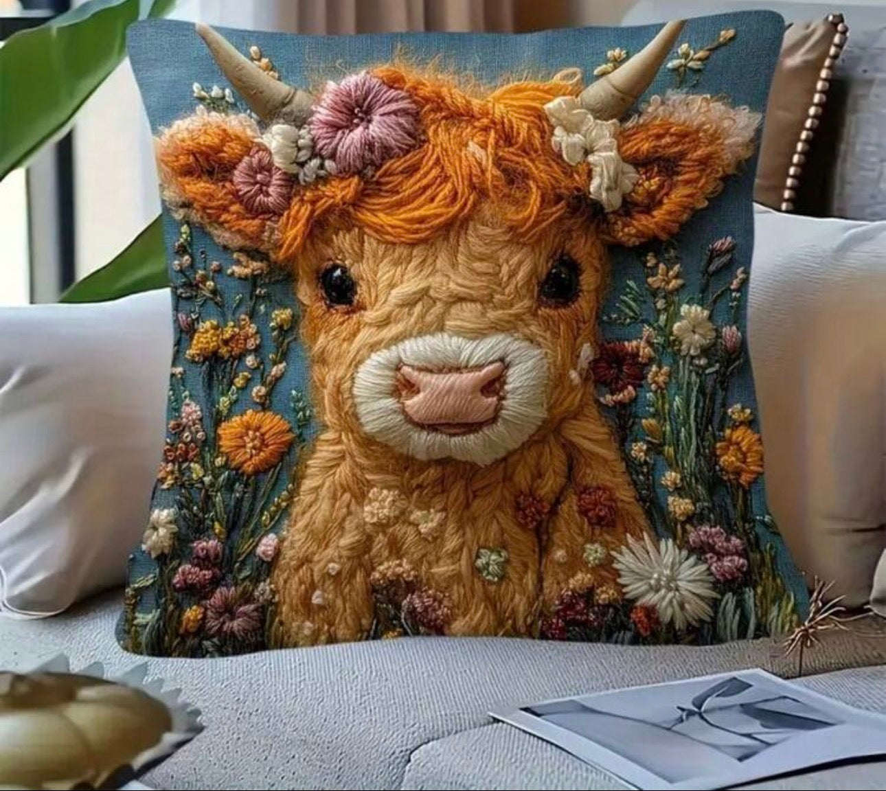 Girly Highland Cushion Cover