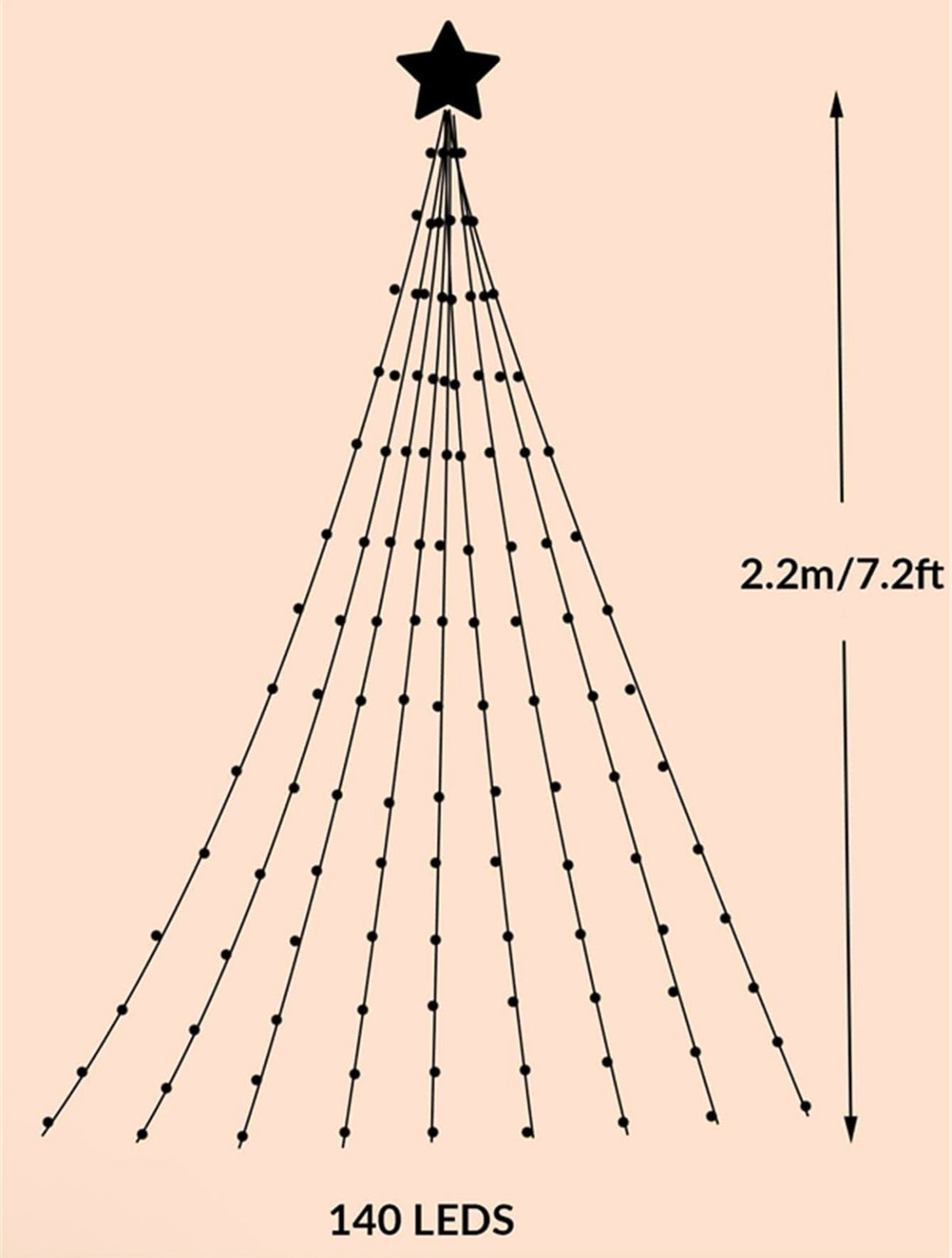 Outdoor Christmas Waterfall Star String Light