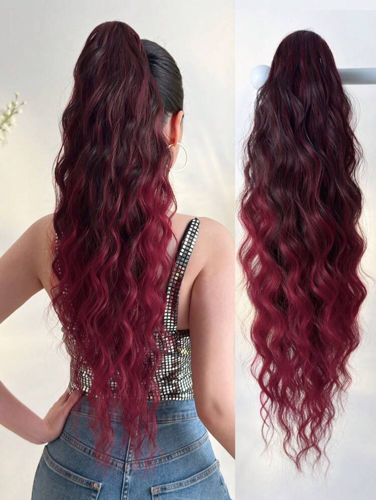 Red Highlight 24 inch Claw Clip