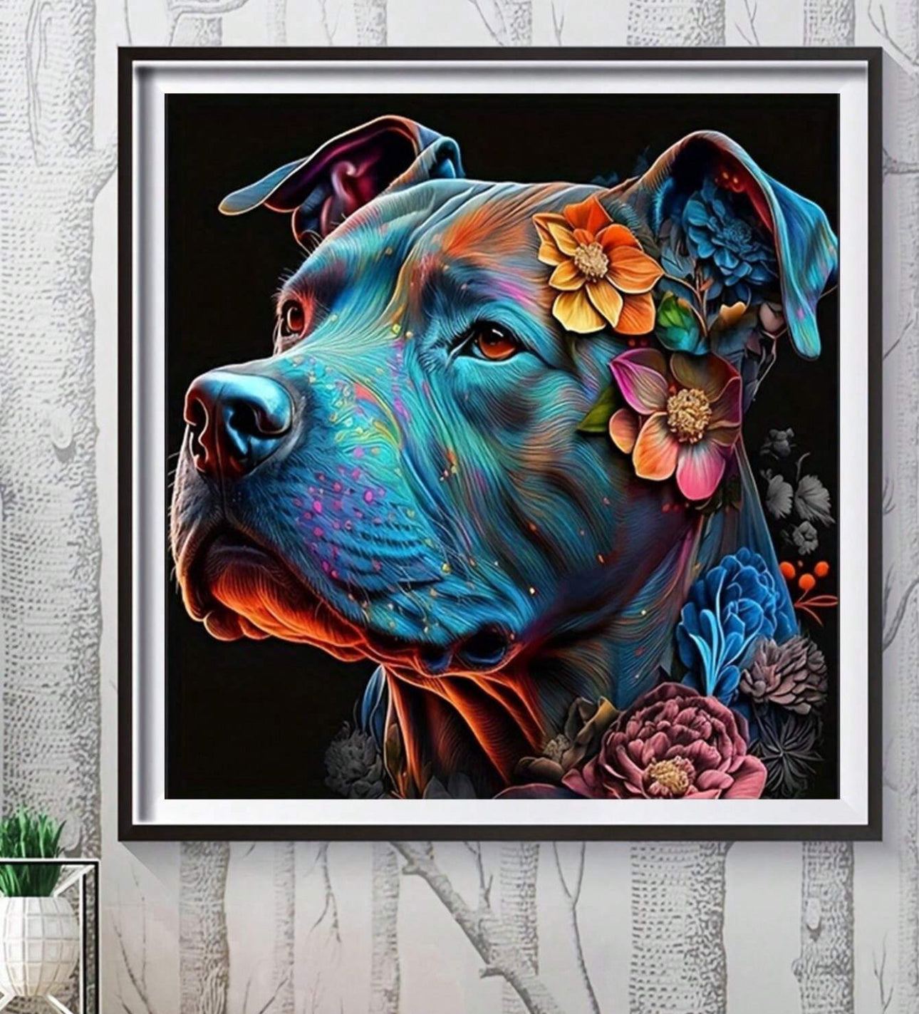 Flower Dog Diamond Painting