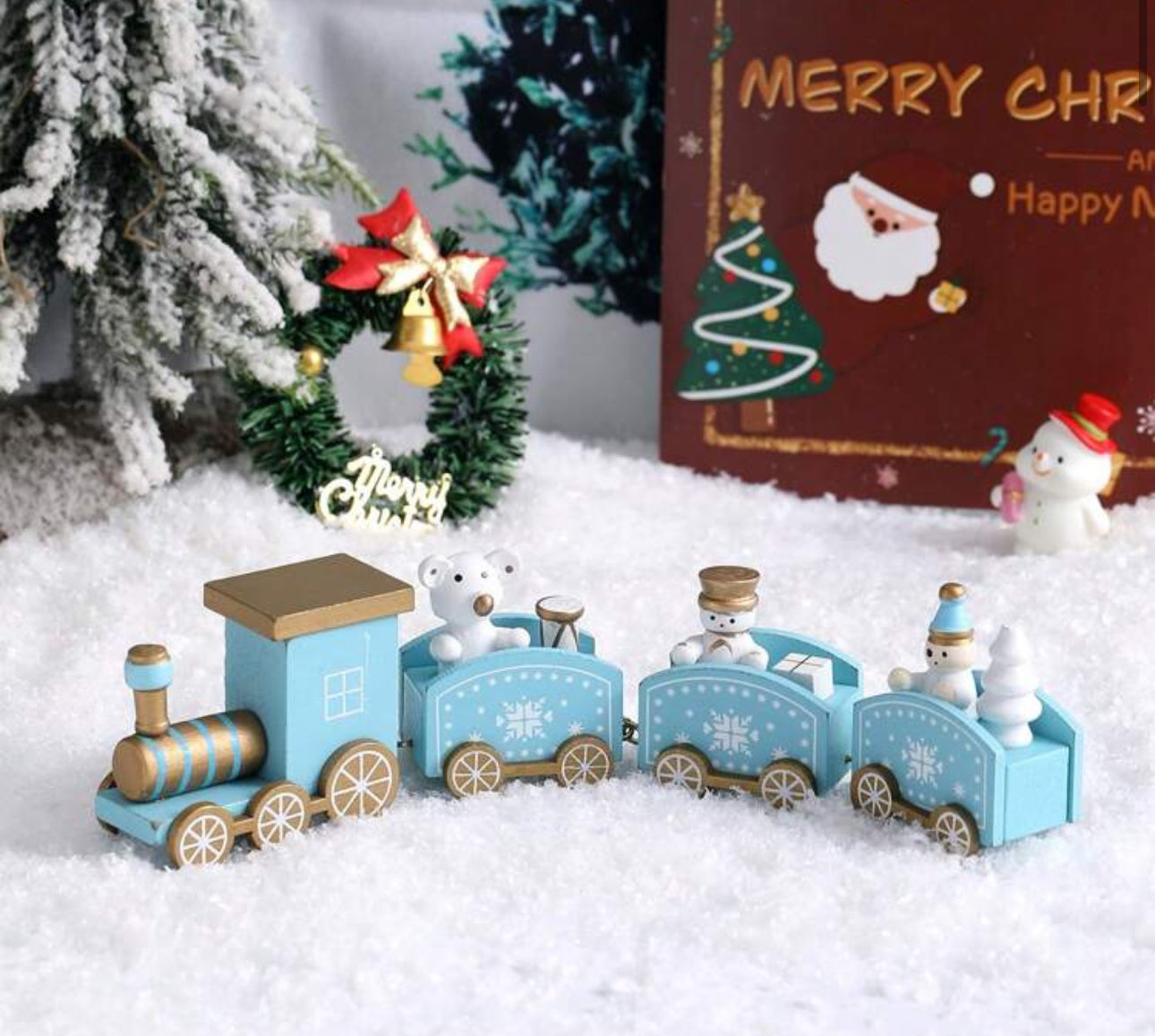 4 Piece Wooden Christmas Train