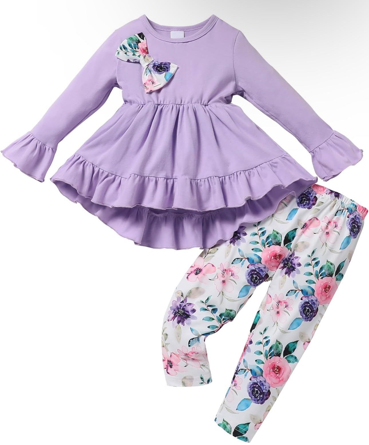 Girls Ruffle Tshirt and Trouser Set
