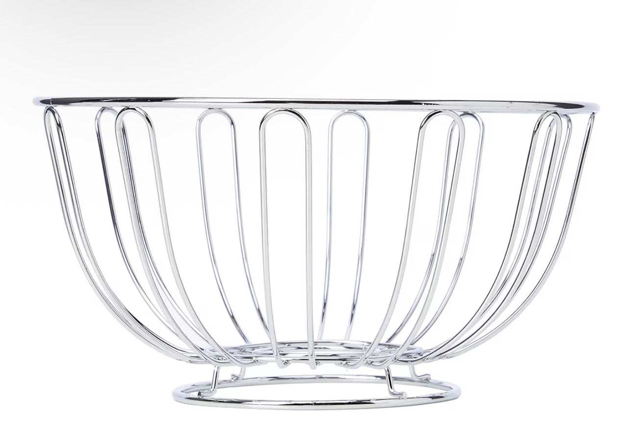 Chrome Round Fruit Bowl