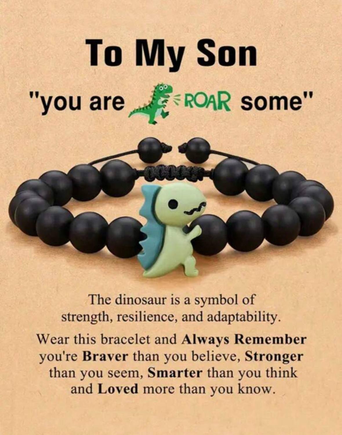 Black Dinosaur Bracelet