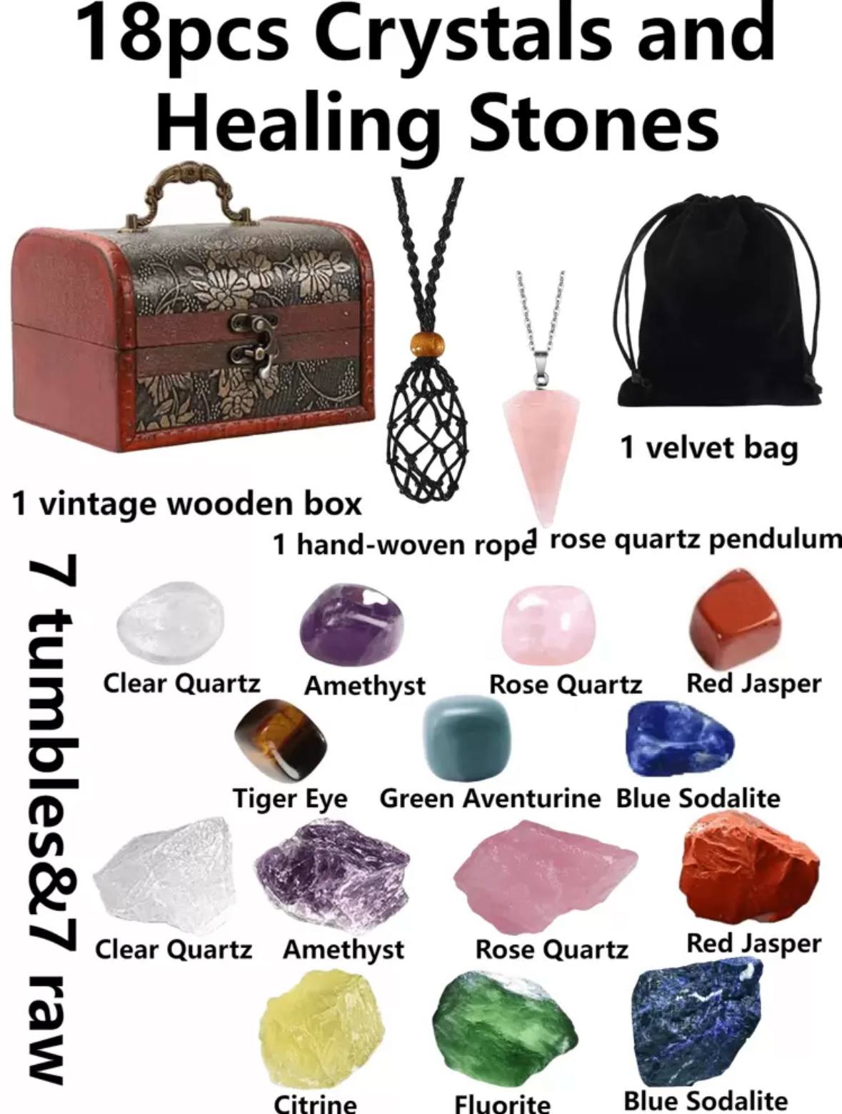 Vintage Box Healing Stones