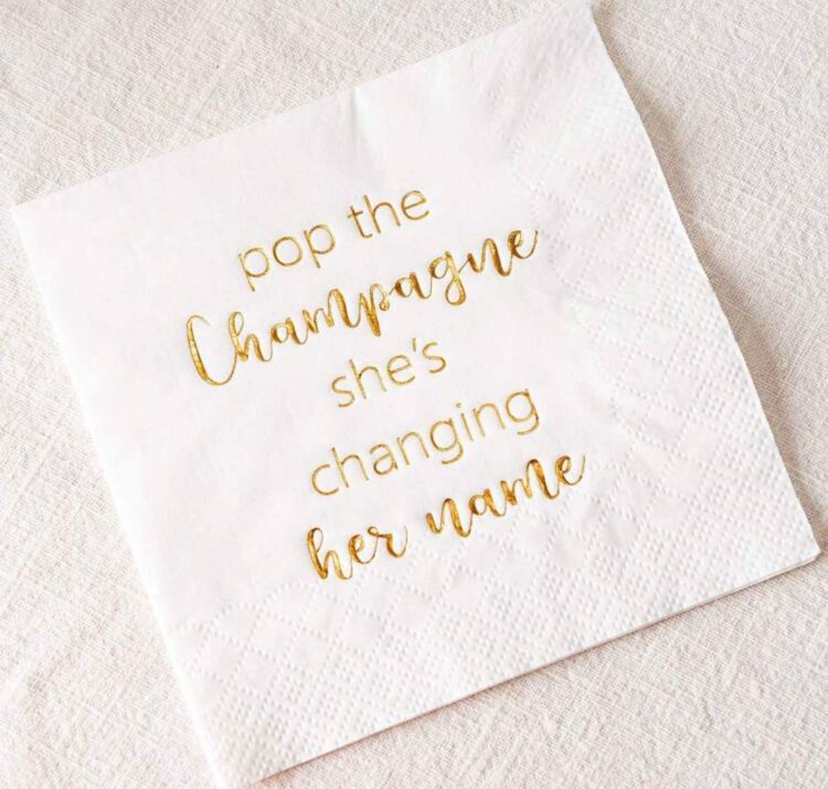 20 White and Gold Wedding Napkins
