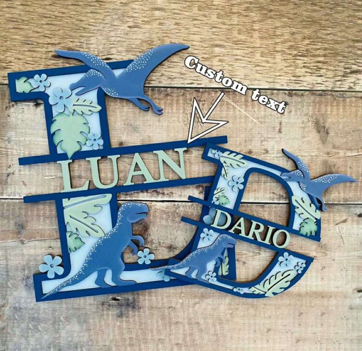 Personalised 20cm Dinosaur Name Sign