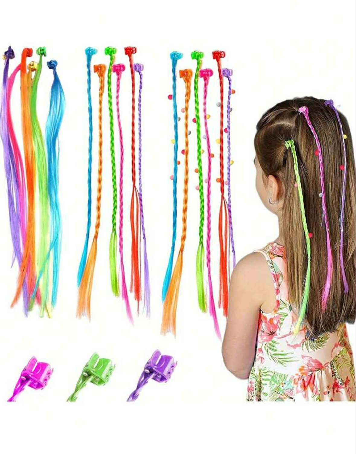 18 Piece Kids Clip In Extensions