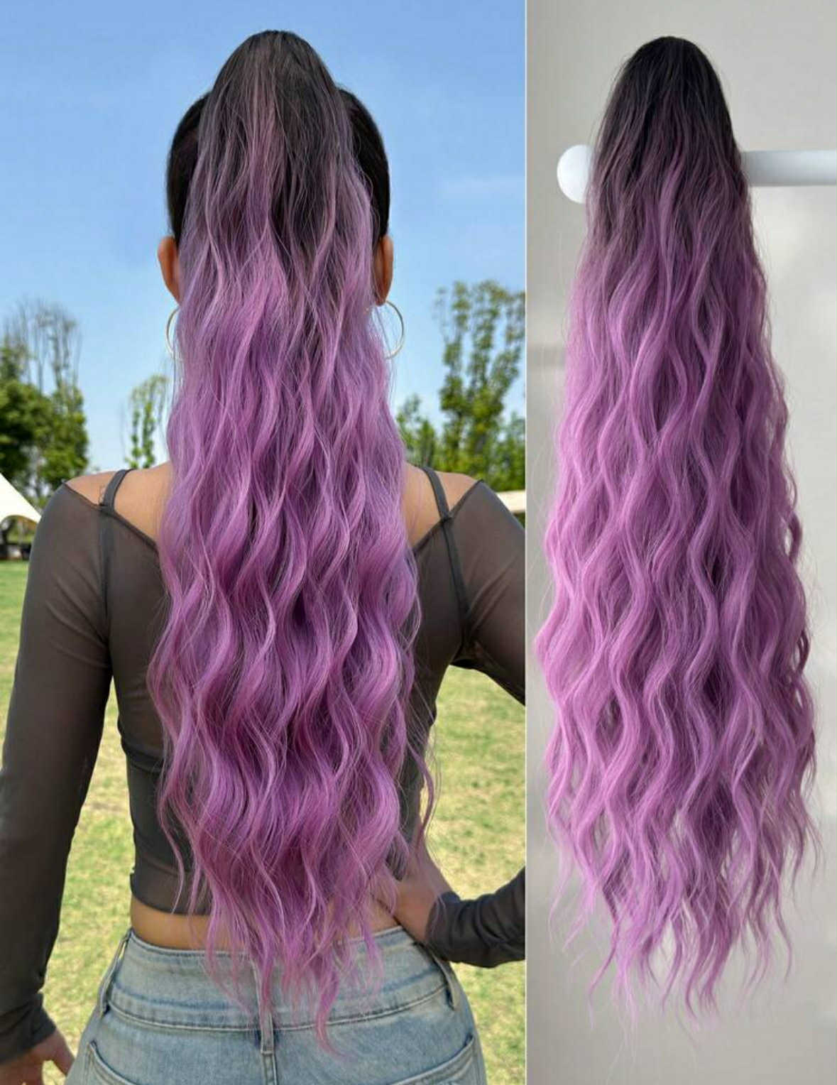 26 Inch Ombré Purple Claw Clip Extension