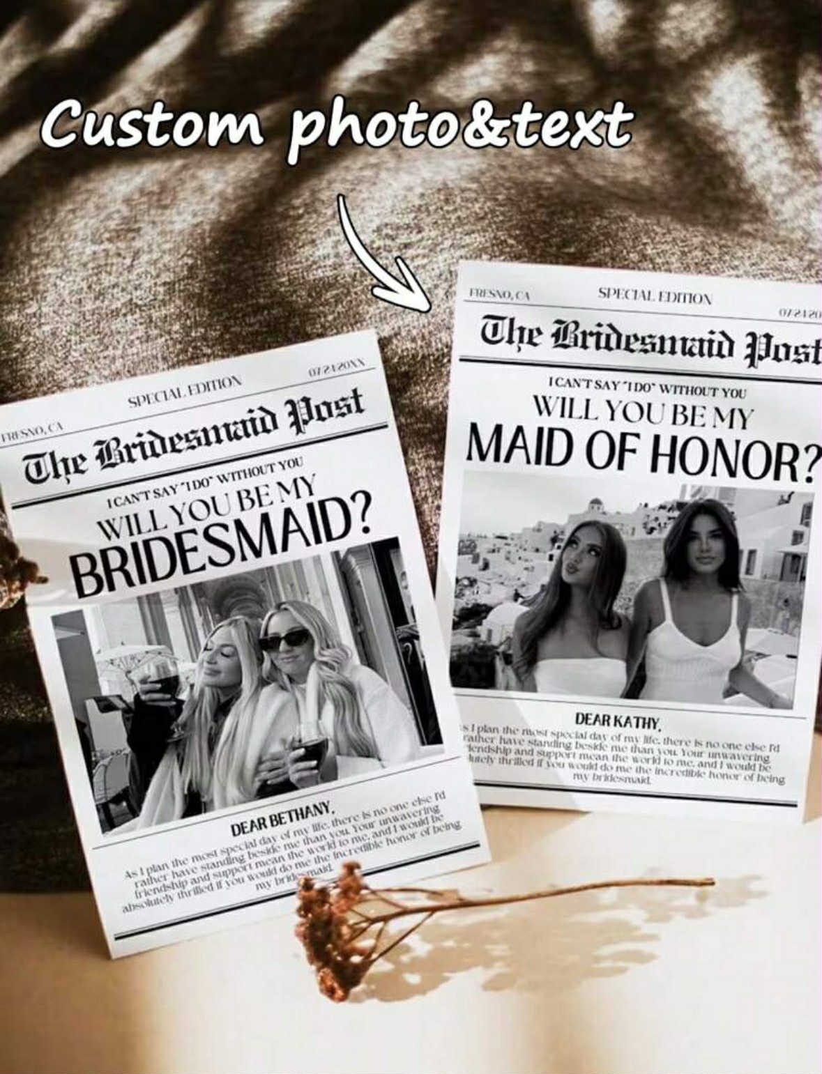 Personalised Bridesmaid/Maid Of Honour Card