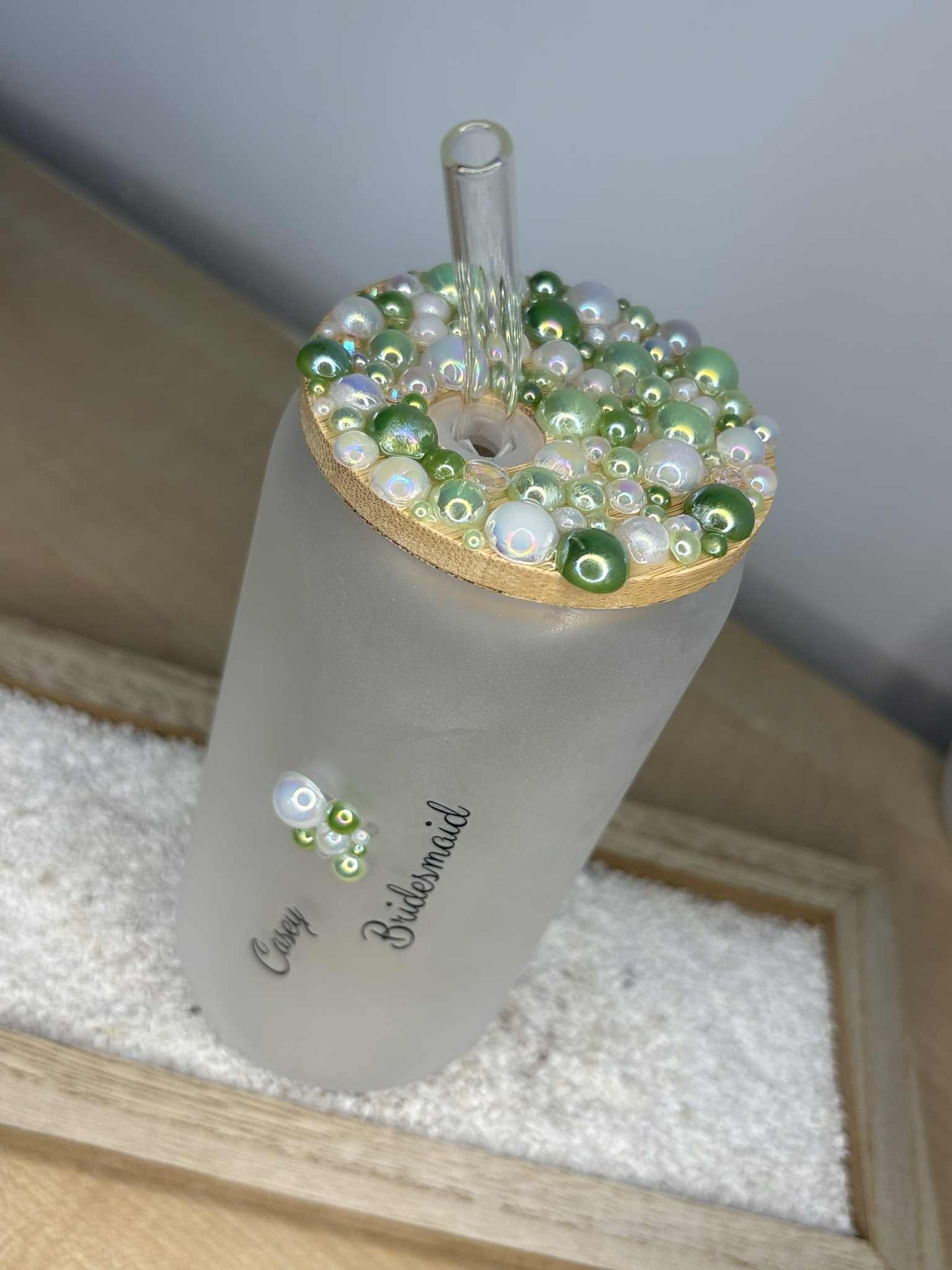 Pearled Personalised Frosted Tumbler