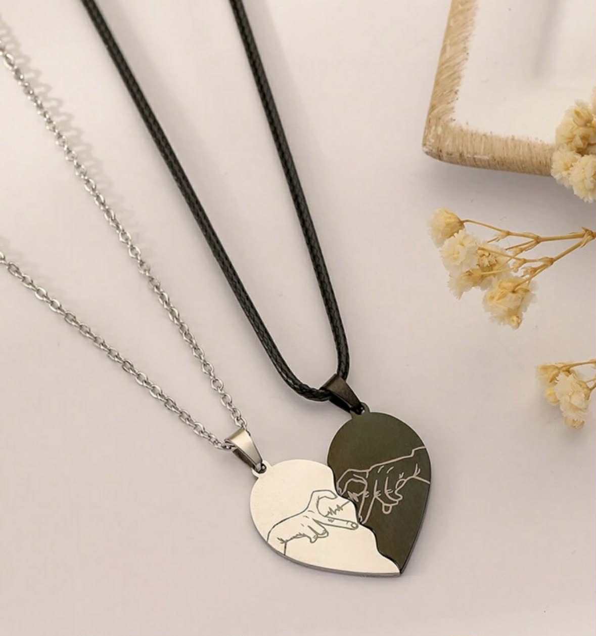 Hand Heart 2 Piece Necklace Set