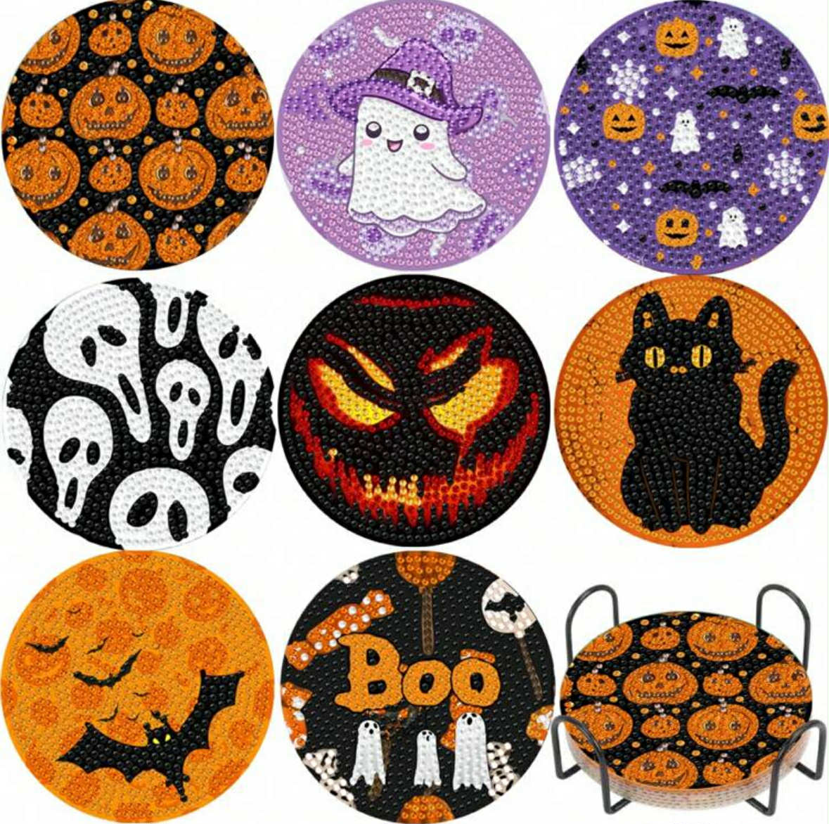 5D Halloween Diamond Painting Coasters