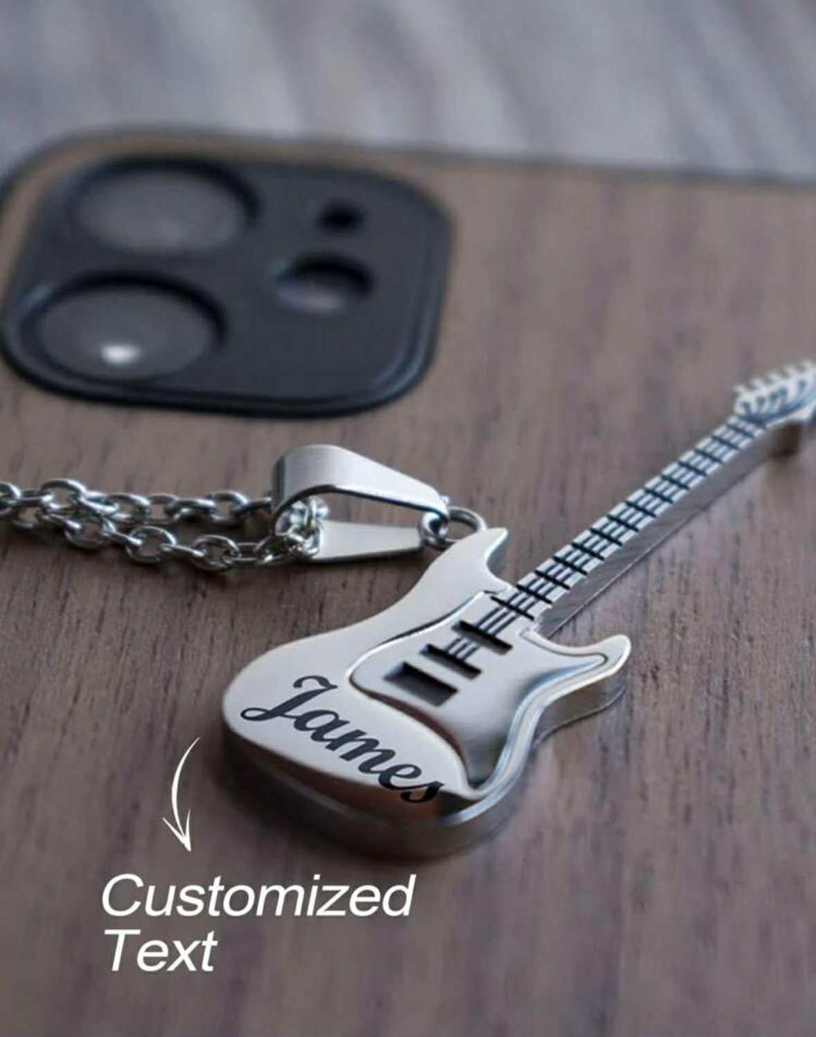Personalised Electric Guitar Necklace
