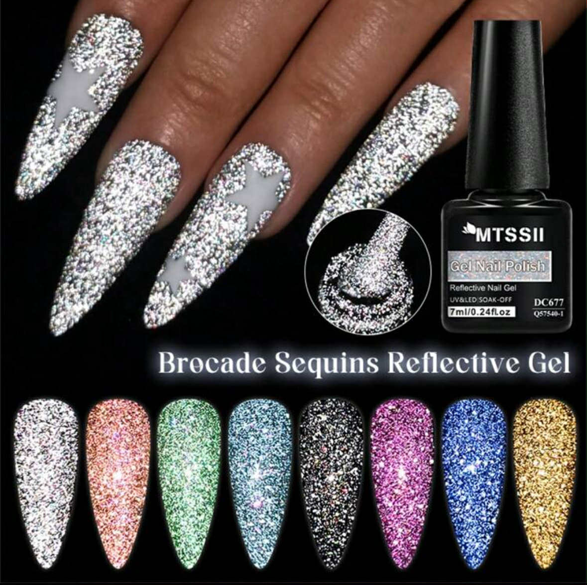 8 Piece Reflective Gel Nail Polish