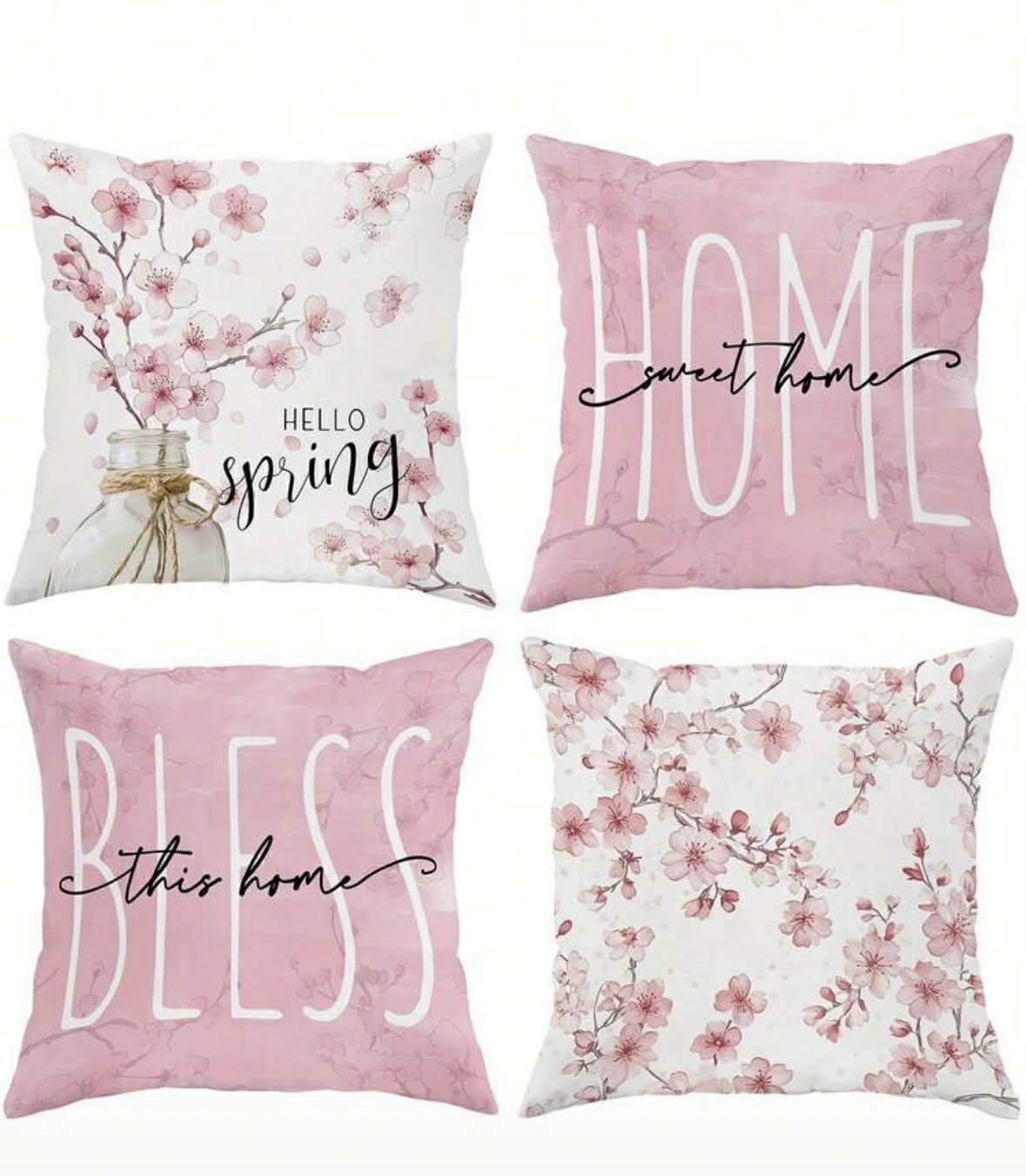 4 Piece Floral Cushion Covers