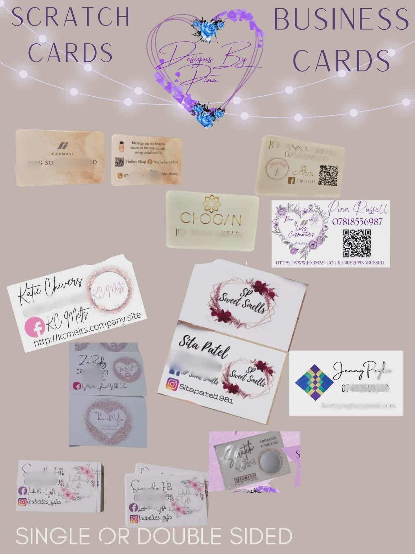 Designs By Pina Business Scratch Cards