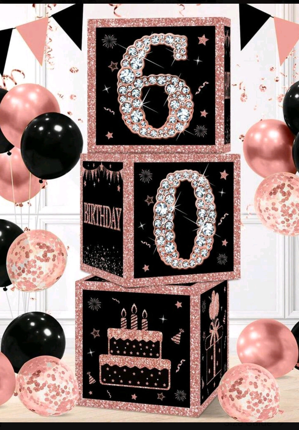 Rose Gold Number Boxes