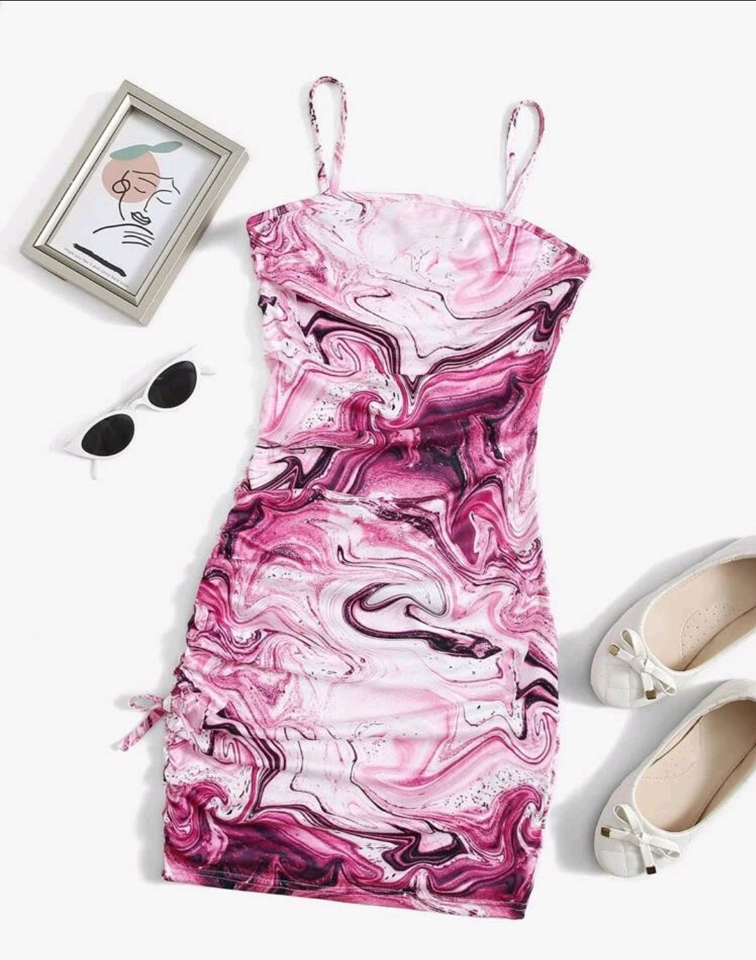 Teen Girls Marble Print Dress