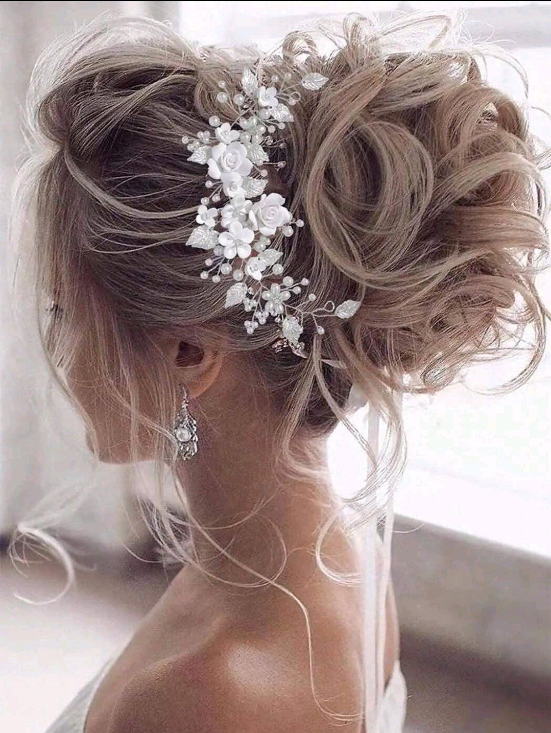 Wedding Flower and Pearl Headband