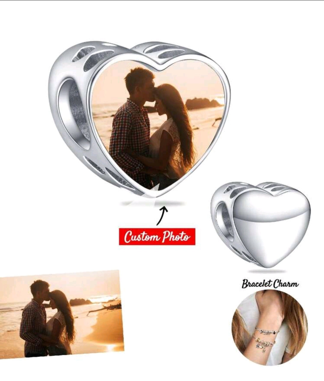 Personalised Heart Photo Charm
