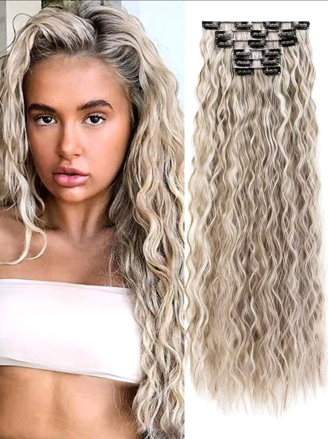 Beach Waves 22 inch Clip In Extensions