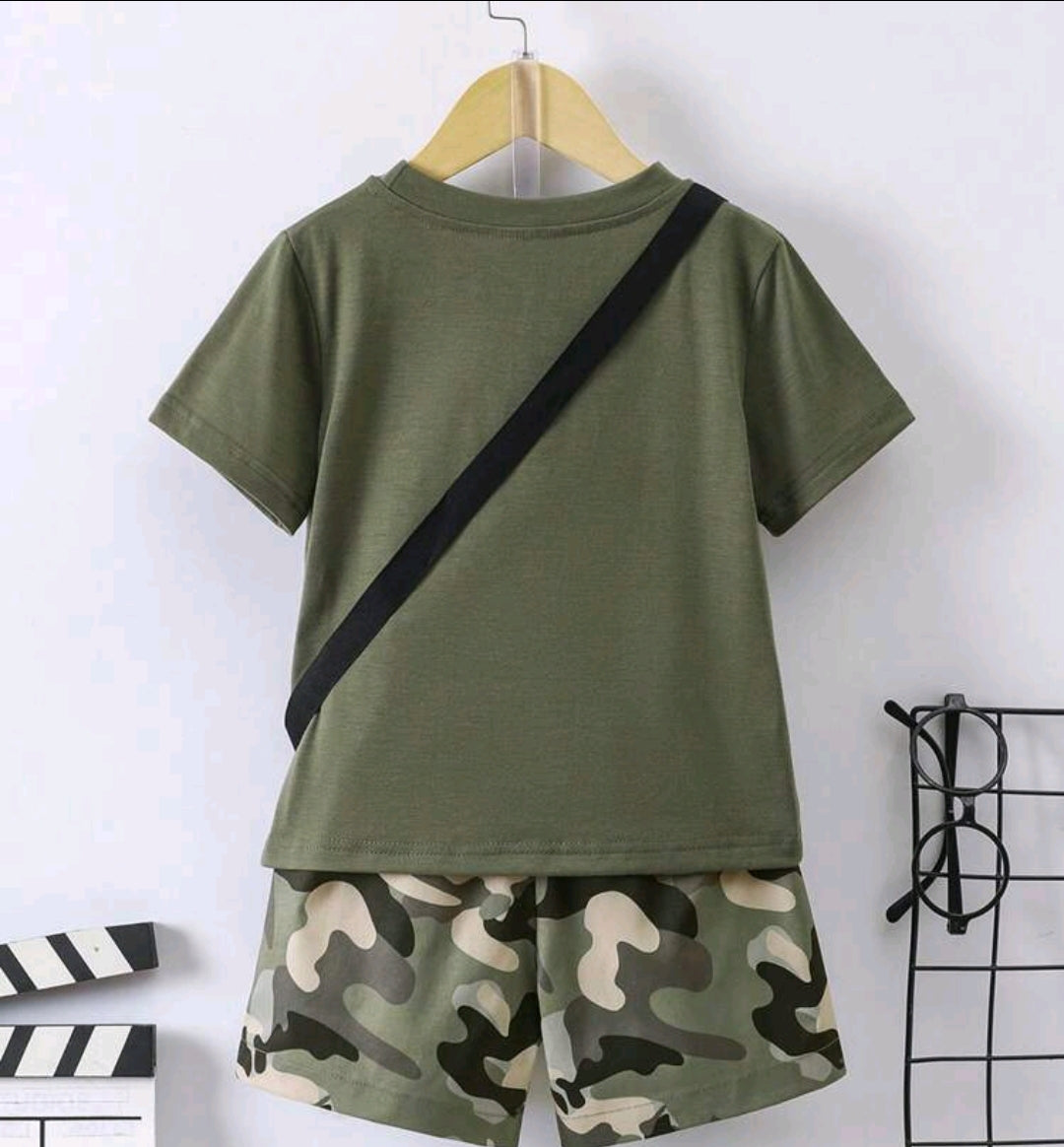 Boys Camo Short and Tshirt set