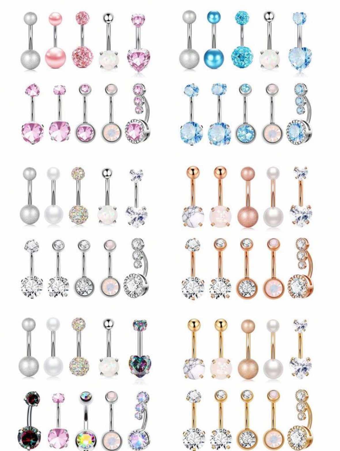 10 Pieces Belly Button Rings