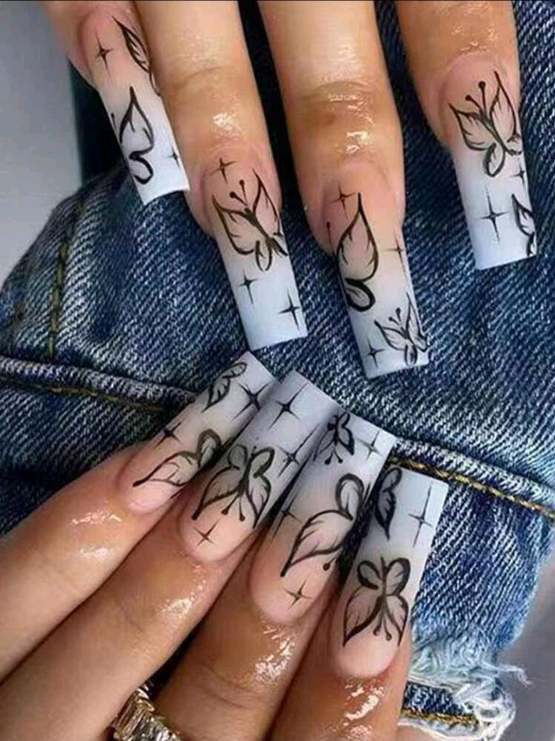 Butterfly Long Nails