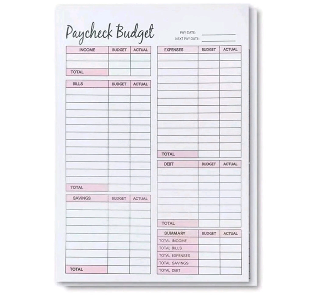 50 Sheets Paycheck Budget