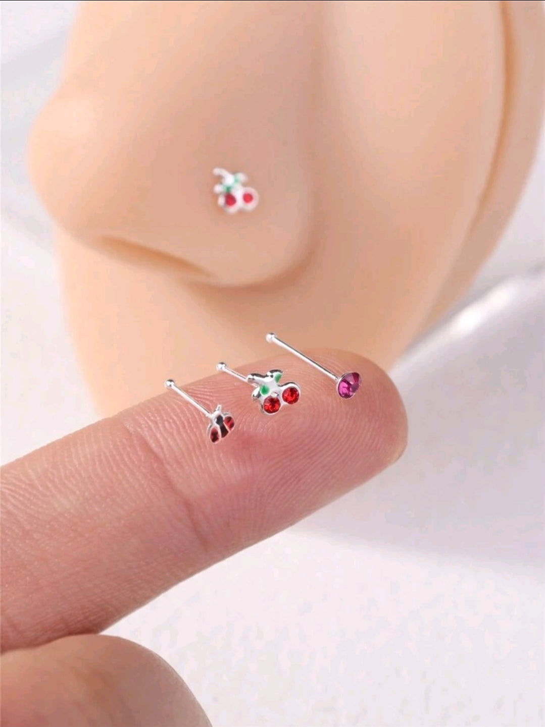 3 Piece Nose Stud Set