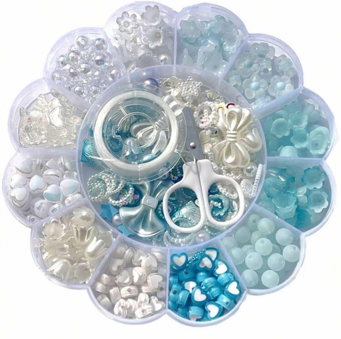 Blue and White 13 Grid Bead Set