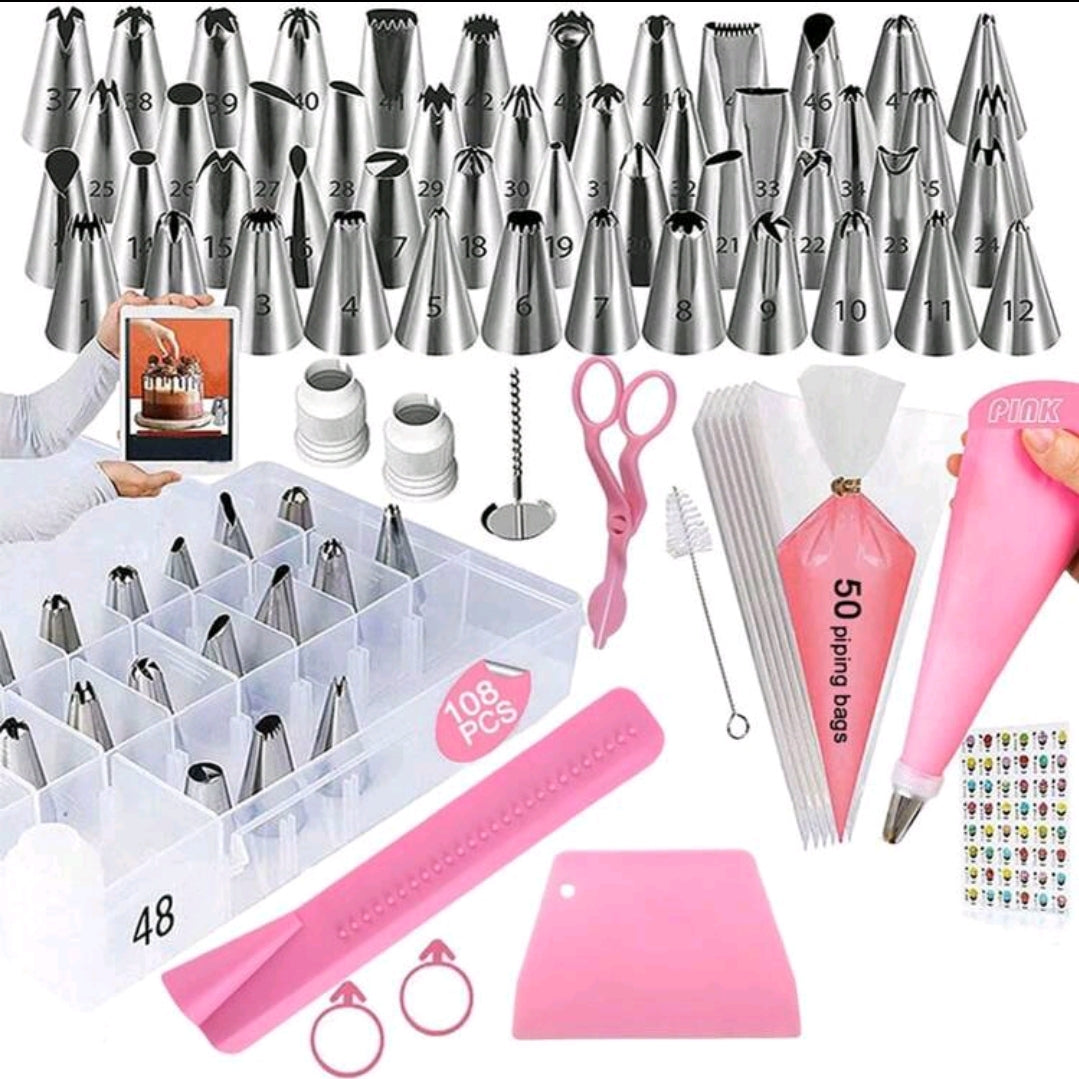 108 Pieces Cake Piping Kit