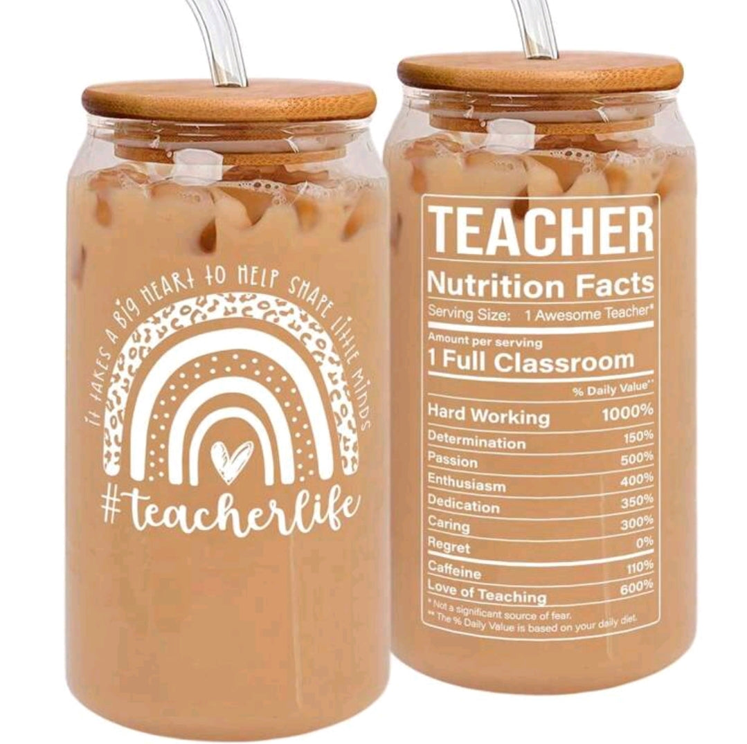 Teacher 16oz Glass Tumbler